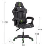 ΠΟΛΥΘΡΟΝΑ GAMING DARREN HM1203.03 ΜΑΥΡΟ-ΠΡΑΣΙΝΟ PVC 58.5x100x120Υεκ. - Image 2