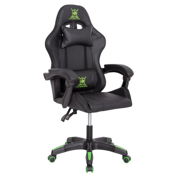 ΠΟΛΥΘΡΟΝΑ GAMING DARREN HM1203.03 ΜΑΥΡΟ-ΠΡΑΣΙΝΟ PVC 58.5x100x120Υεκ.