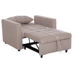 ΠΟΛΥΘΡΟΝΑ-ΚΡΕΒΑΤΙ MERO HM3306.03 ΜΠΕΖ ΥΦΑΣΜΑ 100x90x83Υεκ. - Image 3