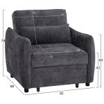 ΠΟΛΥΘΡΟΝΑ-ΚΡΕΒΑΤΙ ORYN HM3307.01 ΓΚΡΙ ΥΦΑΣΜΑ 85x88x78Υεκ. - Image 2