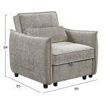 ΠΟΛΥΘΡΟΝΑ-ΚΡΕΒΑΤΙ ORYN HM3307.03 ΜΠΕΖ ΥΦΑΣΜΑ 89x85x84Υεκ. - Image 3