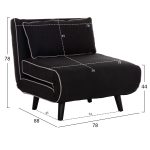 ΠΟΛΥΘΡΟΝΑ ΚΡΕΒΑΤΙ BRAXTON HM8425.03 ΜΑΥΡΟ ΥΦΑΣΜΑ 78x88x78Υεκ. - Image 2