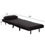 ΠΟΛΥΘΡΟΝΑ ΚΡΕΒΑΤΙ BRAXTON HM8425.03 ΜΑΥΡΟ ΥΦΑΣΜΑ 78x88x78Υεκ. - Image 3