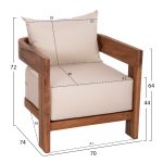 ΠΟΛΥΘΡΟΝΑ LOUNGE ΣΕΙΡΑ KIOTO HM6380 ΞΥΛΟ ΤΕΑΚ--ΦΥΣΙΚΟ ΧΡΩΜΑ 70x74x72Υεκ. - Image 2