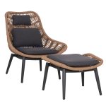 ΠΟΛΥΘΡΟΝΑ LOUNGE ΜΕ ΥΠΟΠΟΔΙΟ REMVAZZO HM6561.01 ΑΛΟΥΜΙΝΙΟ ΓΚΡΙ--WICKER 90x85x96Υεκ