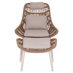 ΠΟΛΥΘΡΟΝΑ LOUNGE ΜΕ ΥΠΟΠΟΔΙΟ REMVAZZO HM6561.02 ΑΛΟΥΜΙΝΙΟ ΜΠΕΖ--WICKER 90x85x96Υεκ - Image 3