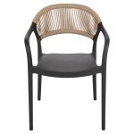 ΠΟΛΥΘΡΟΝΑ ΠΟΛΥΠΡΟΠΥΛΕΝΙΟΥ EVA HM6155.02 ΜΑΥΡΗ ΜΕ ΜΠΕΖ ΣΧΟΙΝΙ 56,5x53x80Υεκ. - Image 3