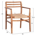 ΠΟΛΥΘΡΟΝΑ ΤΡΑΠΕΖΑΡΙΑΣ HERRIN HM18230 ΞΥΛΟ TEAK-ΣΧΟΙΝΙ VIRO 58x56x80Υεκ. - Image 2