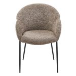 ΠΟΛΥΘΡΟΝΑ ΤΡΑΠΕΖΑΡΙΑΣ DRENNY HM18424.03 TAUPE ΥΦΑΣΜΑ-ΜΕΤΑΛ.ΜΑΥΡΑ ΠΟΔΙΑ 62x63x85Υεκ - Image 3