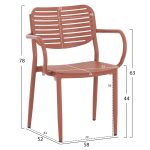 ΠΟΛΥΘΡΟΝΑ ΤΡΑΠΕΖΑΡΙΑΣ HILLIARD HM6644.08 ΑΛΟΥΜΙΝΙΟ ΣΕ TERRACOTTA 58x52x78Υεκ - Image 2