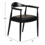 ΠΟΛΥΘΡΟΝΑ ΤΡΑΠΕΖΑΡΙΑΣ ADOR HM9948.02 RUBBERWOOD ΚΑΙ PU-ΜΑΥΡΟ 62x54x76,5Υεκ - Image 2