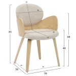 ΠΟΛΥΘΡΟΝΑΚΙ ΤΡΑΠΕΖΑΡΙΑΣ DARNELL HM9974.01 OAK Κ.Π.-ΕΚΡΟΥ ΥΦΑΣΜΑ 56x56x83Υεκ. - Image 2