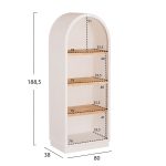 ΡΑΦΙΕΡΑ ΣΕΙΡΑ SANTORINI HM18044 MDF ΥΠΟΛΕΥΚΟ-ΡΑΦΙΑ ΞΥΛΟ ΕΛΑΤΟΥ ΦΥΣΙΚΟ 80x38x188,5Υεκ. - Image 2