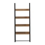 ΡΑΦΙΕΡΑ IZABEL HM18376.01 ΜΕΤΑΛΛΟ--ΜΕΛΑΜΙΝΗ ΣΕ OAK 75x36x185Υεκ. - Image 3