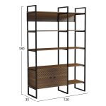 ΒΙΒΛΙΟΘΗΚΗ-ΡΑΦΙΕΡΑ NEZER HM18377.03 ΜΕΤΑΛΛΟ--ΜΕΛΑΜΙΝΗ ΣΕ ΚΑΡΥΔΙ 120x35x180Υεκ. - Image 2