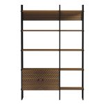 ΒΙΒΛΙΟΘΗΚΗ-ΡΑΦΙΕΡΑ NEZER HM18377.03 ΜΕΤΑΛΛΟ--ΜΕΛΑΜΙΝΗ ΣΕ ΚΑΡΥΔΙ 120x35x180Υεκ. - Image 3