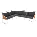 ΣΑΛΟΝΙ ΓΩΝΙΑ ΕΞ.ΧΩΡΟΥ MAERLY HM6140.01 ΑΛΟΥΜΙΝΙΟ ΛΕΥΚΟ-ΜΑΞΙΛΑΡΙΑ ΑΝΘΡΑΚΙ-ΣΥΝΘ.ΣΧΟΙΝΙ - Image 2