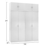 ΣΕΤ 2 ΝΤΟΥΛΑΠΕΣ 2ΦΥΛΛΕΣ ΜΕ ΠΑΤΑΡΙΑ JENNA HM11353.05 ΜΕΛΑΜΙΝΗ ΣΕ ΛΕΥΚΟ 160x43x240Υεκ - Image 2
