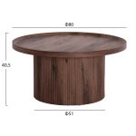 ΣΕΤ 2ΤΜΧ ΤΡΑΠΕΖΙΑ ΣΑΛΟΝΙΟΥ MARGON HM21084 MDF ΣΚΟΥΡΟ ΚΑΦΕ Φ80εκ & Φ45εκ - Image 2