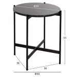 ΣΕΤ 2ΤΜΧ ΤΡΑΠΕΖΙΑ ΣΑΛΟΝΙΟΥ RONDA HM21089 MDF ΜΑΥΡΟ ΜΑΡΜΑΡΟ Φ80εκ & Φ50εκ - Image 3