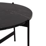 ΣΕΤ 2ΤΜΧ ΤΡΑΠΕΖΙΑ ΣΑΛΟΝΙΟΥ RONDA HM21089 MDF ΜΑΥΡΟ ΜΑΡΜΑΡΟ Φ80εκ & Φ50εκ - Image 6