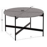 ΣΕΤ 2ΤΜΧ ΤΡΑΠΕΖΙΑ ΣΑΛΟΝΙΟΥ RONDA HM21089.01 MDF ΓΚΡΙ ΜΑΡΜΑΡΟ Φ80εκ & Φ50εκ - Image 2