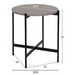ΣΕΤ 2ΤΜΧ ΤΡΑΠΕΖΙΑ ΣΑΛΟΝΙΟΥ RONDA HM21089.01 MDF ΓΚΡΙ ΜΑΡΜΑΡΟ Φ80εκ & Φ50εκ - Image 3
