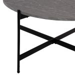 ΣΕΤ 2ΤΜΧ ΤΡΑΠΕΖΙΑ ΣΑΛΟΝΙΟΥ RONDA HM21089.01 MDF ΓΚΡΙ ΜΑΡΜΑΡΟ Φ80εκ & Φ50εκ - Image 6
