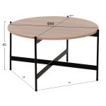 ΣΕΤ 2ΤΜΧ ΤΡΑΠΕΖΙΑ ΣΑΛΟΝΙΟΥ RONDA HM21089.02 MDF ΣΟΝΑΜΑ Φ80εκ & Φ50εκ - Image 2
