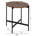 ΣΕΤ 2ΤΜΧ ΤΡΑΠΕΖΙΑ ΣΑΛΟΝΙΟΥ RONDA HM21089.03 MDF ΣΕ ΚΑΡΥΔΙ ΧΡΩΜΑ Φ80εκ & Φ50εκ - Image 3
