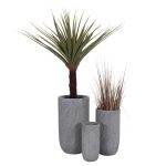 ΣΕΤ 3ΤΜΧ ΓΛΑΣΤΡΕΣ ΚΥΛΙΝΔΡΟΙ ΣΕΙΡΑ GARDENER HM4720 FIBERCLAY-ΧΡΩΜΑ CEMENT Φ44x79Υεκ
