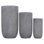 ΣΕΤ 3ΤΜΧ ΓΛΑΣΤΡΕΣ ΚΥΛΙΝΔΡΟΙ ΣΕΙΡΑ GARDENER HM4720 FIBERCLAY-ΧΡΩΜΑ CEMENT Φ44x79Υεκ - Image 6