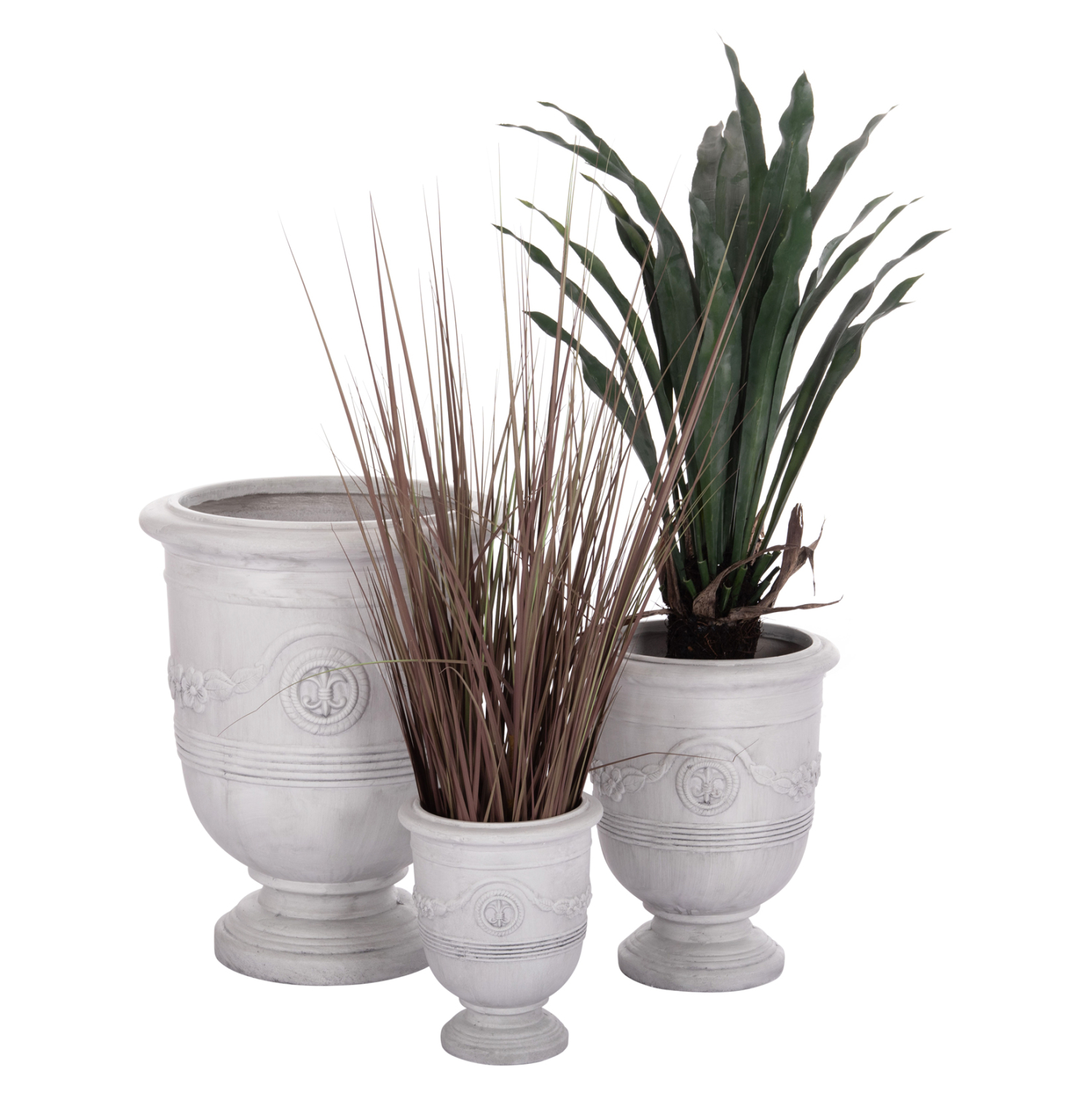 set-3tmch-glastres-me-anaglyfo-fb94729-f ΣΕΤ 3ΤΜΧ ΓΛΑΣΤΡΕΣ ΜΕ ΑΝΑΓΛΥΦΟ GARDENER HM4729 FIBERCLAY-ΣΕ ΥΠΟΛΕΥΚΟ Φ58x72.5Υεκ - Image 1