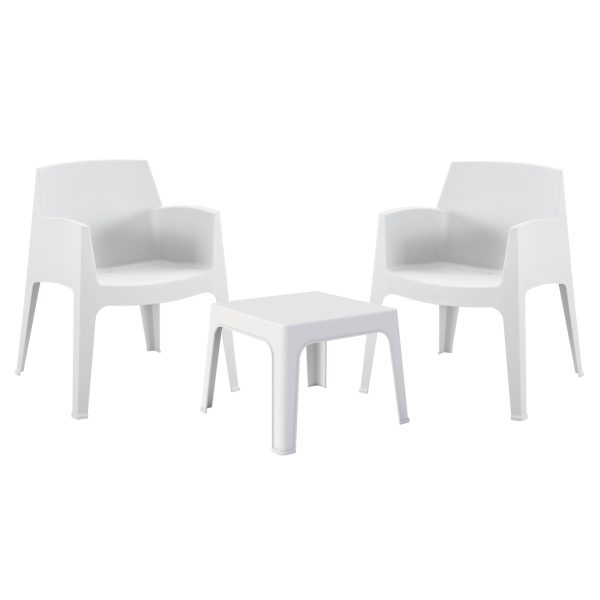 ΣΕΤ 3ΤΜΧ ΠΟΛΥΠΡΟΠΥΛΕΝΙΟΥ SLEEK HM21267.01 ΤΡΑΠΕΖΑΚΙ & 2 ΠΟΛΥΘΡΟΝΕΣ-ΛΕΥΚΟ