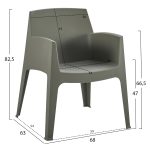 ΣΕΤ 3ΤΜΧ ΠΟΛΥΠΡΟΠΥΛΕΝΙΟΥ SLEEK HM21267.05 ΤΡΑΠΕΖΑΚΙ & 2 ΠΟΛΥΘΡΟΝΕΣ-DARK OLIVE GREEN - Image 2