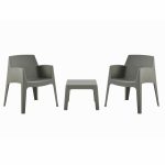 ΣΕΤ 3ΤΜΧ ΠΟΛΥΠΡΟΠΥΛΕΝΙΟΥ SLEEK HM21267.05 ΤΡΑΠΕΖΑΚΙ & 2 ΠΟΛΥΘΡΟΝΕΣ-DARK OLIVE GREEN