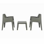 ΣΕΤ 3ΤΜΧ ΠΟΛΥΠΡΟΠΥΛΕΝΙΟΥ SLEEK HM21267.05 ΤΡΑΠΕΖΑΚΙ & 2 ΠΟΛΥΘΡΟΝΕΣ-DARK OLIVE GREEN - Image 4