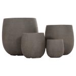 ΣΕΤ 4ΤΜΧ ΓΛΑΣΤΡΕΣ ΣΤΡΟΓΓΥΛΕΣ GARDENER HM4726 FIBERCLAY ΓΚΡΙΖΟΠΡΑΣΙΝΟ Φ52x55Υεκ - Image 2