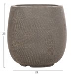 ΣΕΤ 4ΤΜΧ ΓΛΑΣΤΡΕΣ ΣΤΡΟΓΓΥΛΕΣ GARDENER HM4726 FIBERCLAY ΓΚΡΙΖΟΠΡΑΣΙΝΟ Φ52x55Υεκ - Image 6