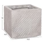 ΣΕΤ 4ΤΜΧ ΓΛΑΣΤΡΕΣ ΤΕΤΡΑΓΩΝΕΣ GARDENER HM4730 FIBERCLAY ΓΚΡΙ CEMENT 37x37x32Υεκ. - Image 6