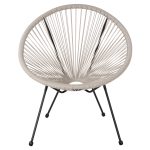 ΣΕΤ ΕΞΩΤΕΡΙΚΟΥ ΧΩΡΟΥ 3ΤΜΧ ACAPULCO HM11861.03 P.E.RATTAN ΕΚΡΟΥ-ΜΕΤΑΛΛΟ ΣΕ ΜΑΥΡΟ - Image 4