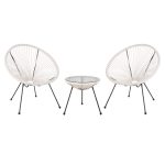 ΣΕΤ ΕΞΩΤΕΡΙΚΟΥ ΧΩΡΟΥ 3ΤΜΧ ACAPULCO HM11861.12 P.E.RATTAN ΛΕΥΚΟ-ΜΕΤΑΛΛΟ ΣΕ ΜΑΥΡΟ