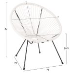 ΣΕΤ ΕΞΩΤΕΡΙΚΟΥ ΧΩΡΟΥ 3ΤΜΧ ACAPULCO HM11861.12 P.E.RATTAN ΛΕΥΚΟ-ΜΕΤΑΛΛΟ ΣΕ ΜΑΥΡΟ - Image 3