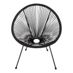ΣΕΤ ΕΞΩΤΕΡΙΚΟΥ ΧΩΡΟΥ 3ΤΜΧ ACAPULCO HM21101 P.E.RATTAN-ΜΕΤΑΛΛΟ ΣΕ ΜΑΥΡΟ - Image 4