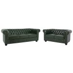 ΣΕΤ ΚΑΝΑΠΕΣ 2ΘΕΣΙΟΣ & 3ΘΕΣΙΟΣ HM10911.08 PU ΔΕΡΜΑ Τ.CHESTERFIELD ΚΥΠΑΡΙΣΣΙ