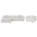 ΣΕΤ ΚΑΝΑΠΕΣ ΓΩΝΙΑ (ΑΡΙΣΤΕΡΗ)-ΠΟΛΥΘΡΟΝΑ LOUNGE LYKKE HM10820.02L ΕΚΡΟΥ ΥΦΑΣΜΑ