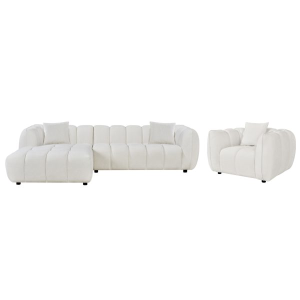 ΣΕΤ ΚΑΝΑΠΕΣ ΓΩΝΙΑ (ΑΡΙΣΤΕΡΗ)-ΠΟΛΥΘΡΟΝΑ LOUNGE LYKKE HM10820.02L ΕΚΡΟΥ ΥΦΑΣΜΑ