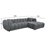 ΣΕΤ ΚΑΝΑΠΕΣ ΓΩΝΙΑ (ΔΕΞΙΑ)-ΠΟΛΥΘΡΟΝΑ LOUNGE LYKKE HM10820.01R ΓΚΡΙ ΥΦΑΣΜΑ - Image 2