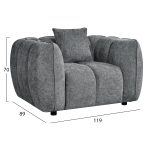 ΣΕΤ ΚΑΝΑΠΕΣ ΓΩΝΙΑ (ΔΕΞΙΑ)-ΠΟΛΥΘΡΟΝΑ LOUNGE LYKKE HM10820.01R ΓΚΡΙ ΥΦΑΣΜΑ - Image 3