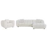 ΣΕΤ ΚΑΝΑΠΕΣ ΓΩΝΙΑ (ΔΕΞΙΑ)-ΠΟΛΥΘΡΟΝΑ LOUNGE LYKKE HM10820.02R ΕΚΡΟΥ ΥΦΑΣΜΑ